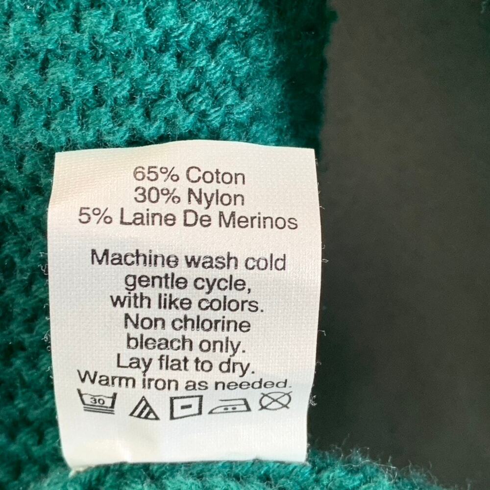 J.CREW Women's Academic Green Classic Crewneck Knit Pullover Sweater SZ M - Picture 9 of 9